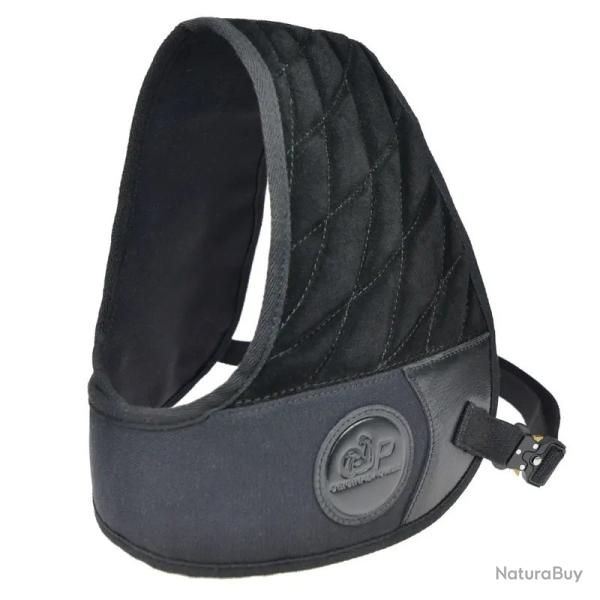 Protection d'Epaule ball-trap Cuir /Toile Coussin Anti-Recul Fusil de Chasse Gauche Noir