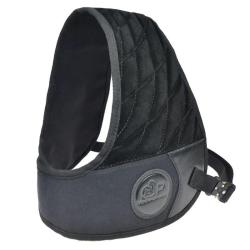 Protection &Eacute;paule Anti-Recul Fusil Ball-Trap Cuir Su&egrave;de R&eacute;glable Chasse Tir Sportif Droitier Noir