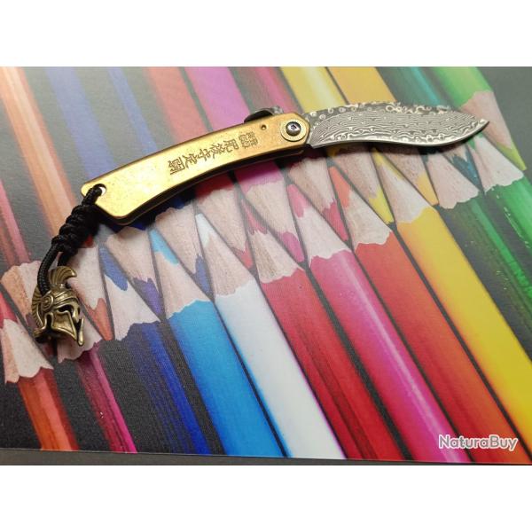 Type Higonokami kukri san-mai damas 3 couches personnalis spartiate