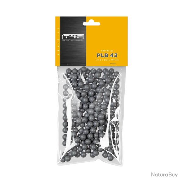 Munition Umarex T4E Billes SYNTHETIQUES pour plinking CAL.43 X100 PRACTICE PLB 43