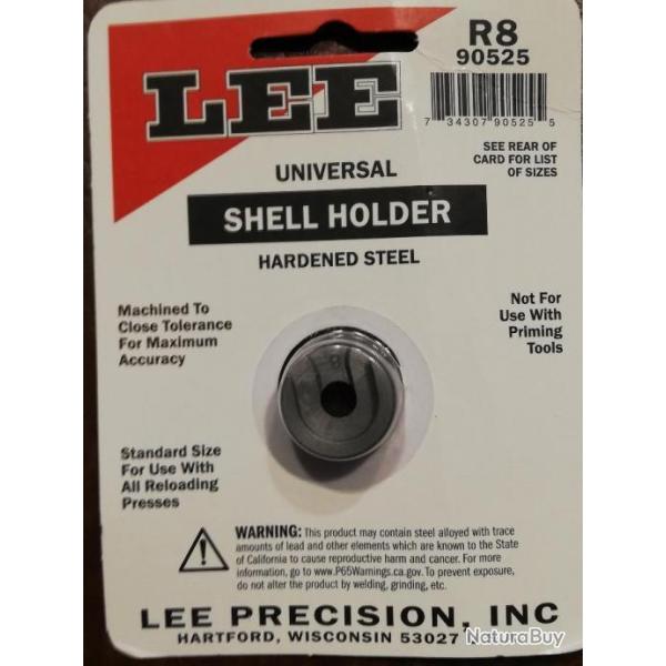 shell holder Lee 8 N�8 R8 pour 33 win, 348 win, 40/82 win, 416 rigby, 45/70 gouv...