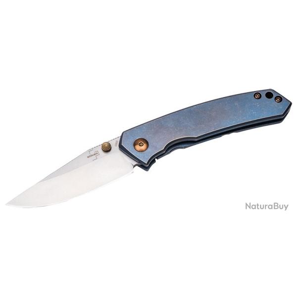 Boker Couteau Canoe - Lame 68mm - Manche Titane - Clip/Etui Nylon