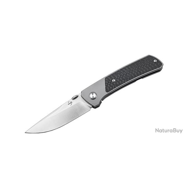 Boker Couteau Conductor - Lame 85mm - Manche Fibre de carbone/Titane - Clip