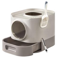 Bac &agrave; liti&egrave;re pour chat XXL avec couvercle plateau amovible pelle brosse espace pour grands chats m