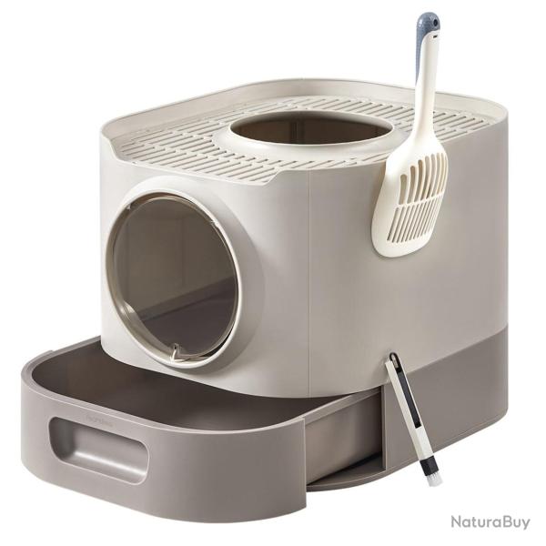 Bac � liti�re pour chat XXL avec couvercle plateau amovible pelle brosse espace pour grands chats m