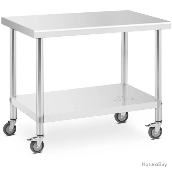 Table de travail cuisine professionnel premium 60 x 100 cm 155 kg acier inoxydable argent� 14_00100