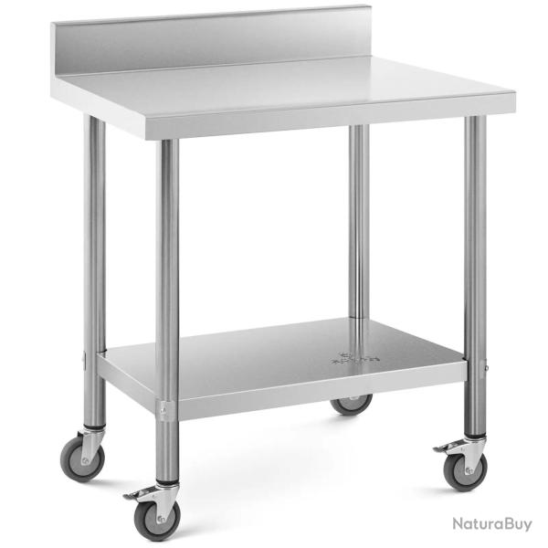 Table de travail cuisine professionnel premium 60 x 80 cm 135 kg dosseret acier inoxydable 14_00100