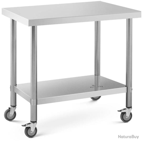 Table de travail cuisine professionnel premium 60 x 90 cm 145 kg acier inoxydable 14_0010023