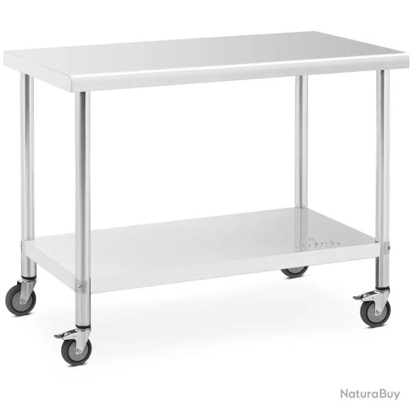 Table de travail cuisine professionnel premium 60 x 120 cm 158 kg acier inoxydable 14_0010019