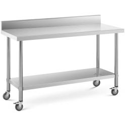 Table de travail professionnel premium 60 x 150 cm 160 kg dosseret acier inoxydable 14_0010020