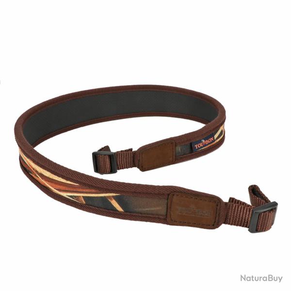 Sangle en noprne motif feuilles - Tourbon - LIVRAISON GRATUITE