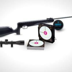 PACK CARABINE SR1000X C4.5 19.9J + 4X32 + PLOMBS + CIBLES + PORTE CIBLE
