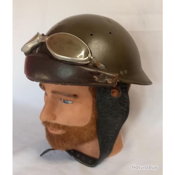 Casque Adrian mod�le 1935 troupes Motoris�es 39/45 WW2