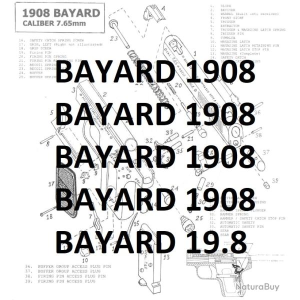 �clat� pistolet BAYARD 1908 calibre 7.65 (envoi par mail) - VENDU PAR JEPERCUTE (m2508)