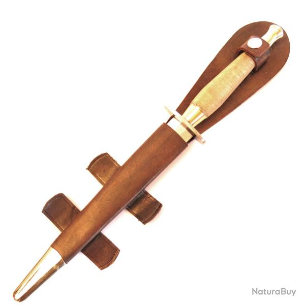 Dague Anglaise Fairbairn avec fourreau brun  bouton-pression