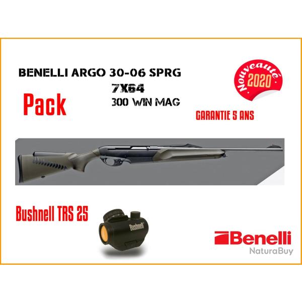 Pack CARABINE BENELLI ARGO E CONFORTECH VERTE + BUSHNELL TRS 25 9.3x62