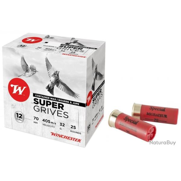 Cartouches Winchester Super Grives 32g BJ - Cal. 12 x2 boites
