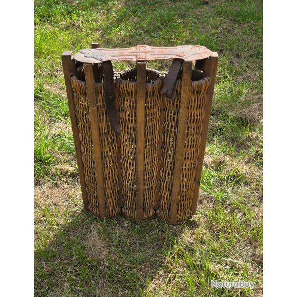 Panier en osier pour 3 obus de 77mm ww1  allemande