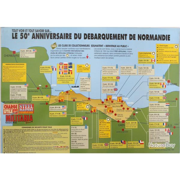Carte du 50e Anniversaire du dbarquement en Normandie