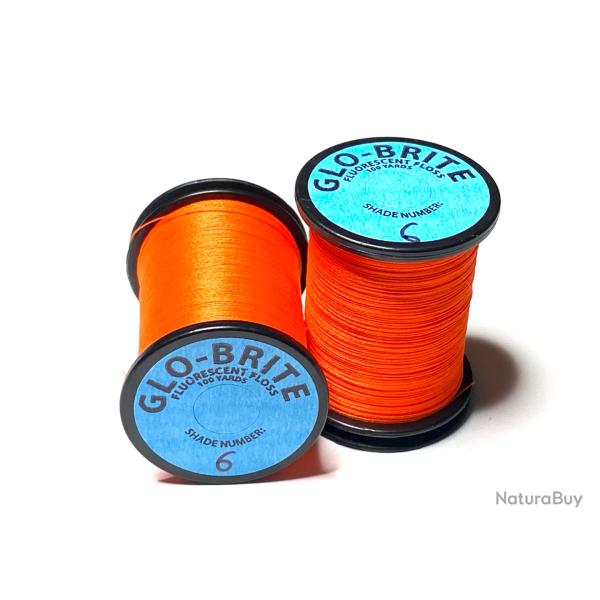 glock brite floss soie de montage 100yd orange fluo