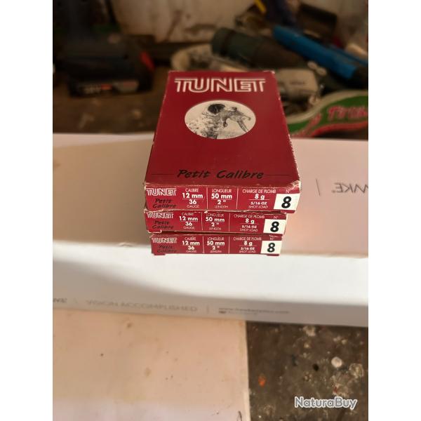 30 cartouches tunet calibre 12mm plomb 8