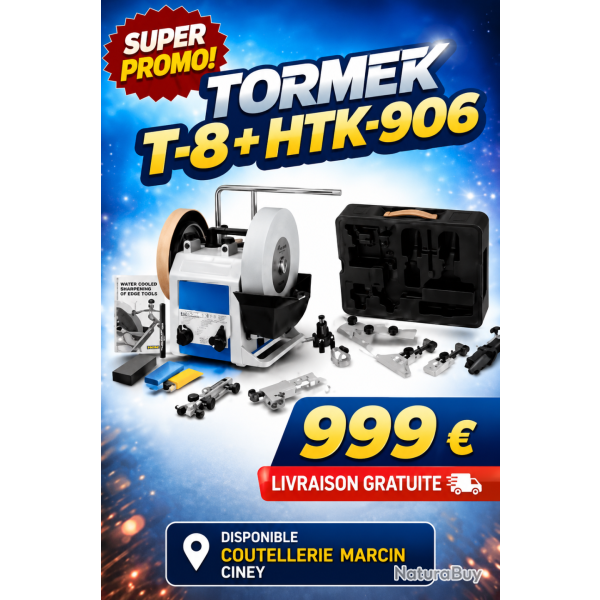 Tormek T-8 Original avec Kit HTK-906 - Syst�me complet d'aff�tage professionnel