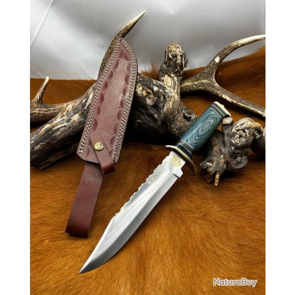 Bowie "WOLF SPIRIT " grav tte de loup sur la lame (4)