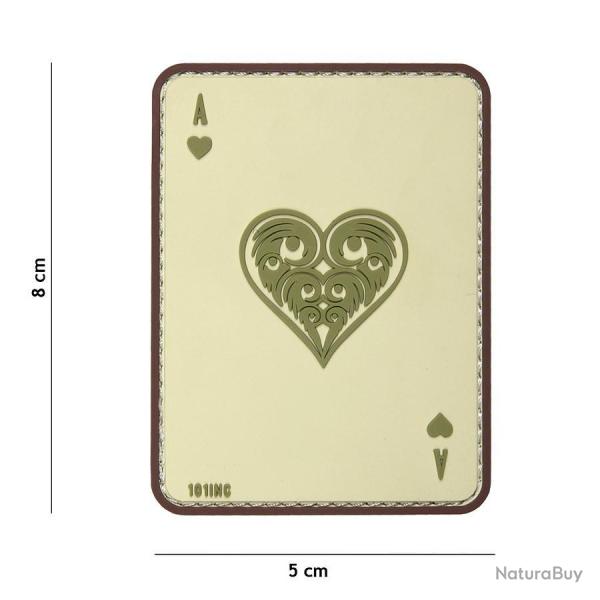 Patch 3D PVC As de coeur sable