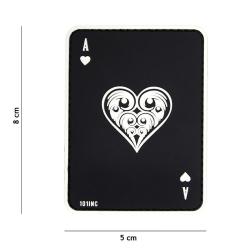 Patch 3D PVC As de coeur noir