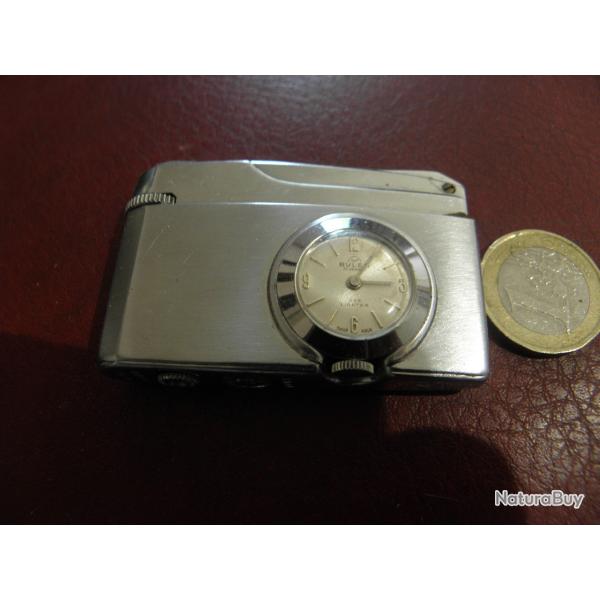 BULER. Briquet avec horloge vers 1970-1979 � r�parer