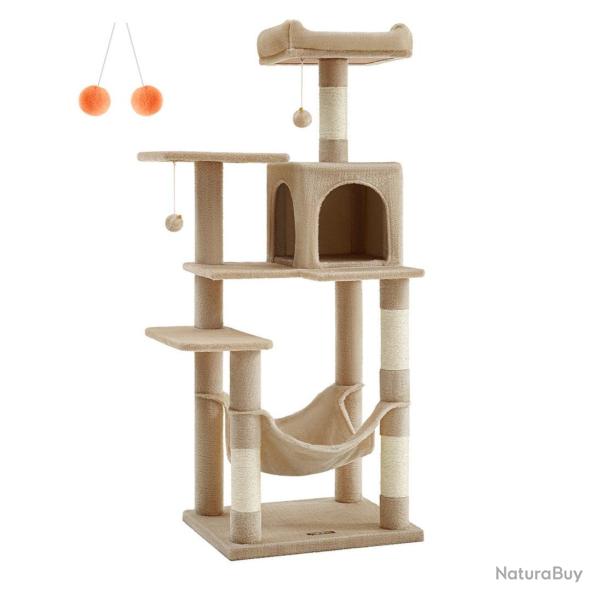 Arbre � chat hamac tour de jeux 143 cm gris clair 12_0003853