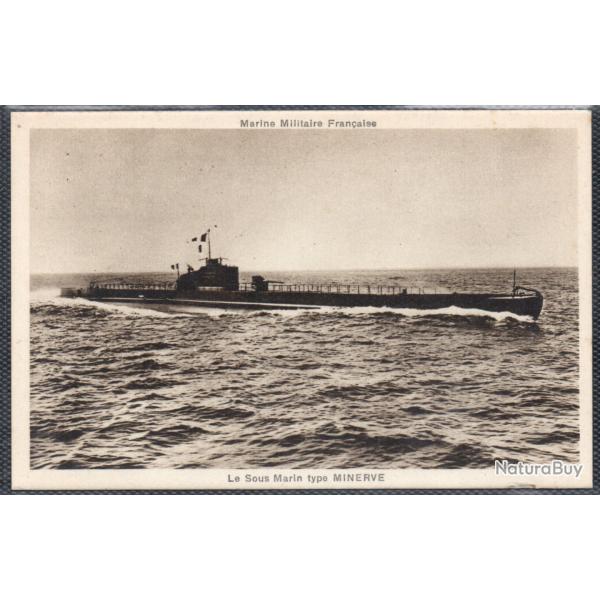 CPA - MARINE DE GUERRE - CHERBOURG -Sous - Marin " TYPE MINERVE" N�1481