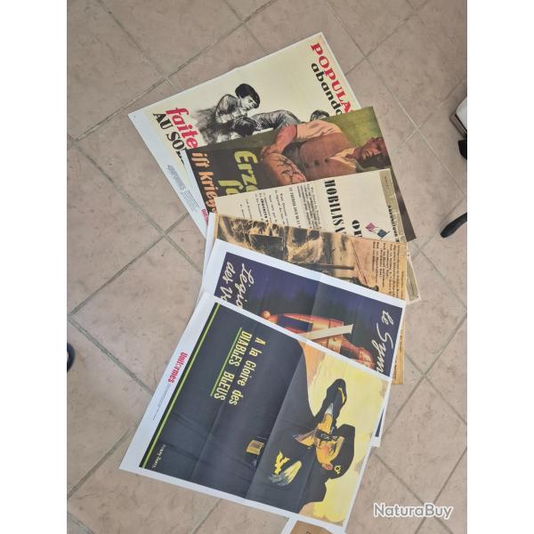 Affiches en reproduction ww1, ww2, guerre algerie.
