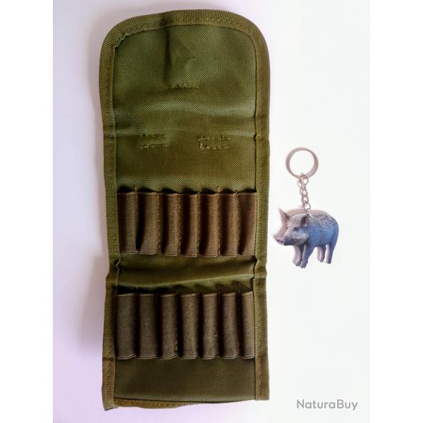 Ensemble cartouchi�re de ceinture pour carabine et porte cl�s sanglier. Neuf.