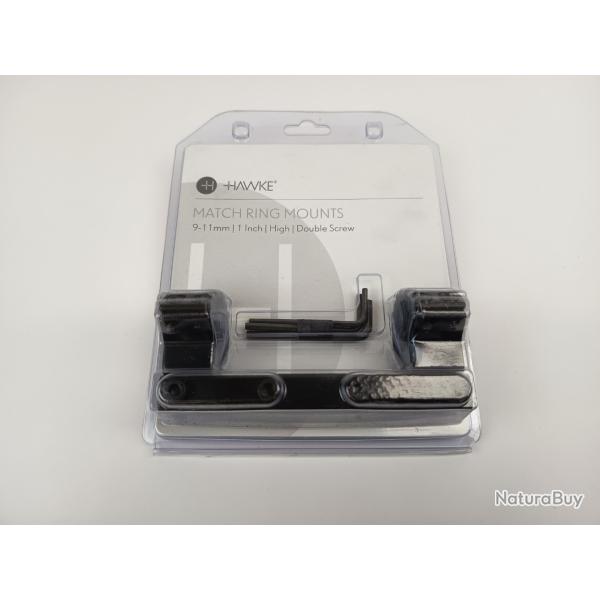 MONTAGE MONOBLOC HAWKE ALU RAIL DE 11MM DIAM 25.4 HAUT