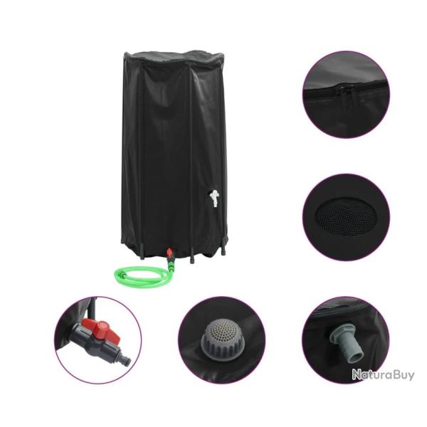 R�servoir eau robinet pliable 250 L PVC noir r�cup�ration eau jardin pratique solution