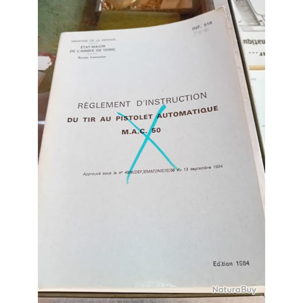 R�glement d'instruction du tir au  pistolet automatique MAC 50