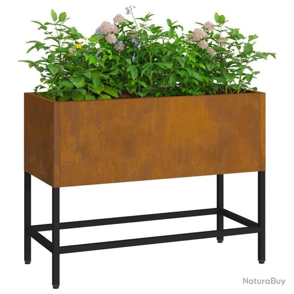 Jardinier sur�lev� 60x26x45 cm en acier r�sistant aux intemp�ries