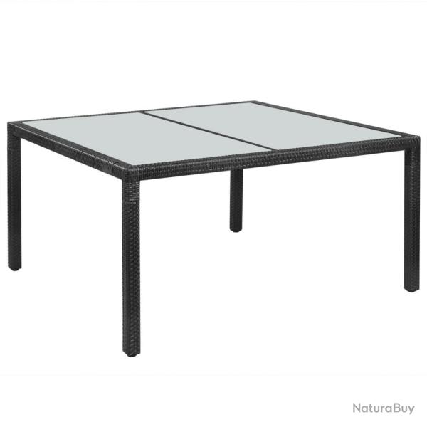 Table de jardin noir 150x90x75 cm r�sine tress�e
