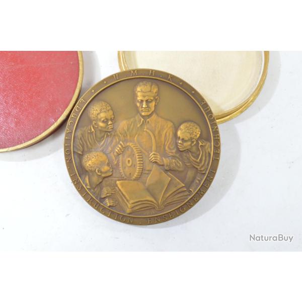 M�daille de table Bronze 1956 Union mini�re du Haut Katanga Afrique Congo belge Colonie BELGIQUE