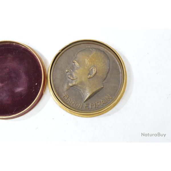 M�daille de table Bronze Baron Empain 1902 - 1952 C.F.L. Congo belge Colonie BELGIQUE R. Cliquet
