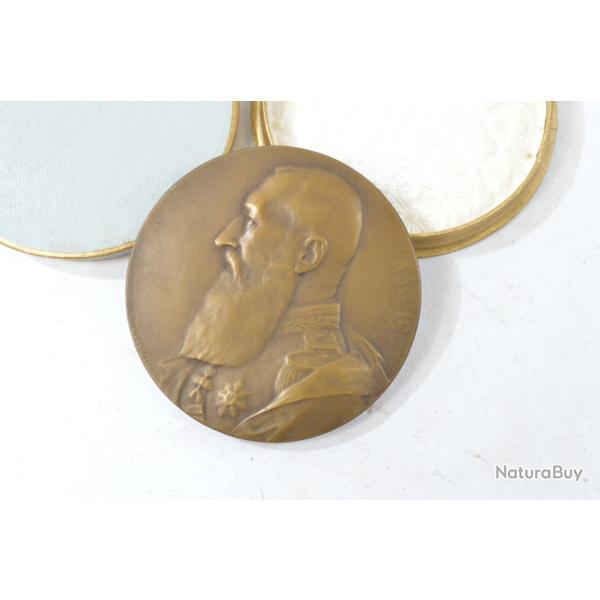M�daille de table Bronze comm�morative L�opold II 1830-1905 Devreese Godefroid Belgique 1930