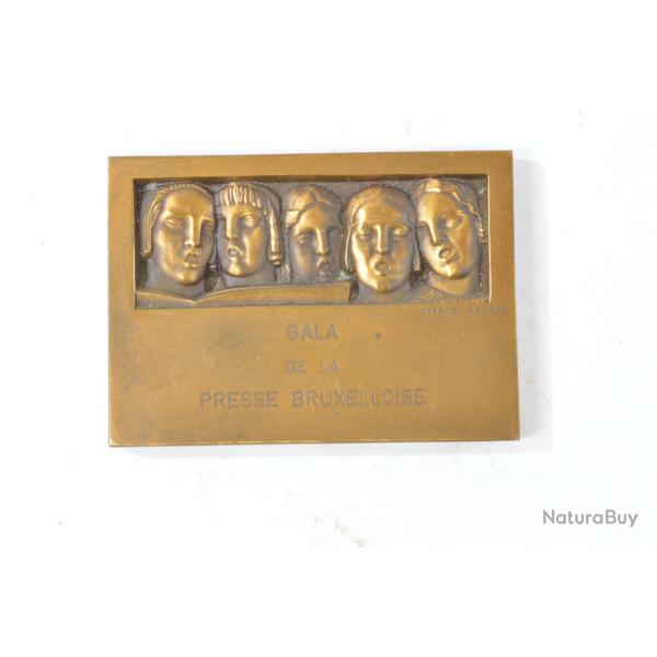 Mdaille de table Bronze Gala de la presse Bruxelloise. 1966. Marcel Renard. Belgique Brussel