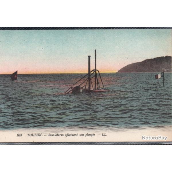 CPA - MARINE DE GUERRE  - TOULON - Sous - Marin effectuant une plong�e - N�1482