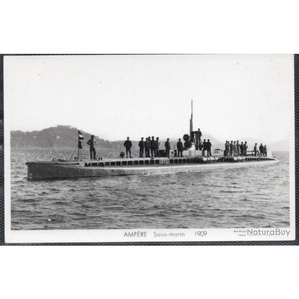 CPA - MARINE DE GUERRE  - AMPERE SOUS - MARIN 1909 - N�1486