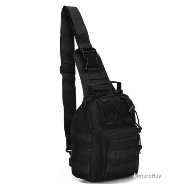 Sac Bandouli�re Tactique Militaire Molle - Sac de Poitrine Sacoche Sport Outdoor 22x29x12 cm Noir