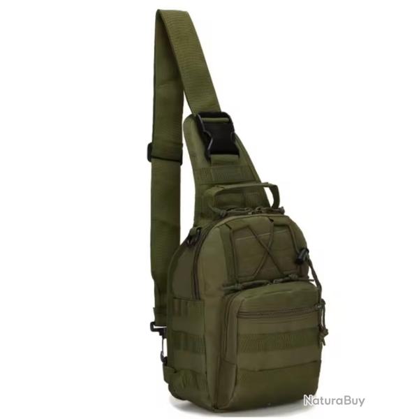 Sac Bandouli�re Tactique Militaire Molle - Sac de Poitrine Sacoche Sport Outdoor 22x29x12 cm Vert