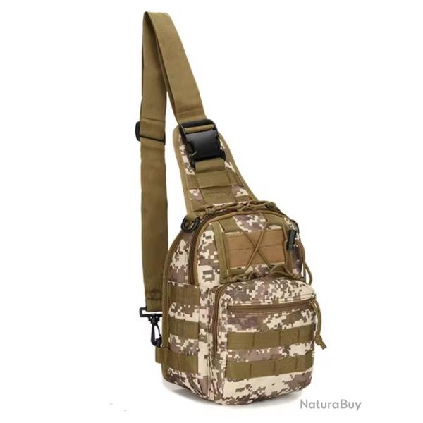 Sac Bandouli�re Tactique Militaire Molle Sac de Poitrine Sacoche Sport Outdoor 22x29x12 cm Acu