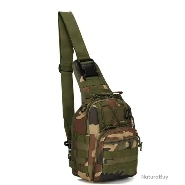 Sac Bandouli�re Tactique Militaire Molle Sac de Poitrine Sacoche Sport Outdoor 22x29x12 cm Camo