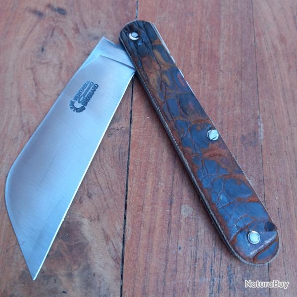 Unique Couteau V�RITABLE CUILLERE BROSSARD Manche en Peau de CA�MAN